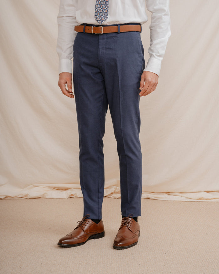 PANTALÓN TRAJE ESTRUCTURA AZUL