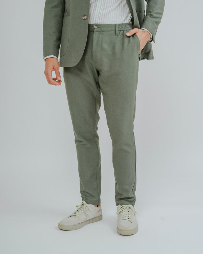 PANTALÓN CASUAL GOMA VESTIR VERDE
