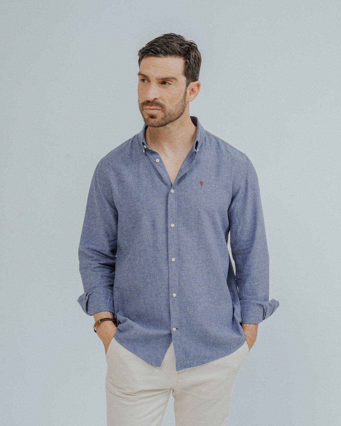 CAMISA LINO AZUL