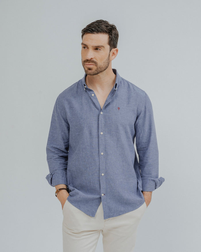 CAMISA LINO AZUL